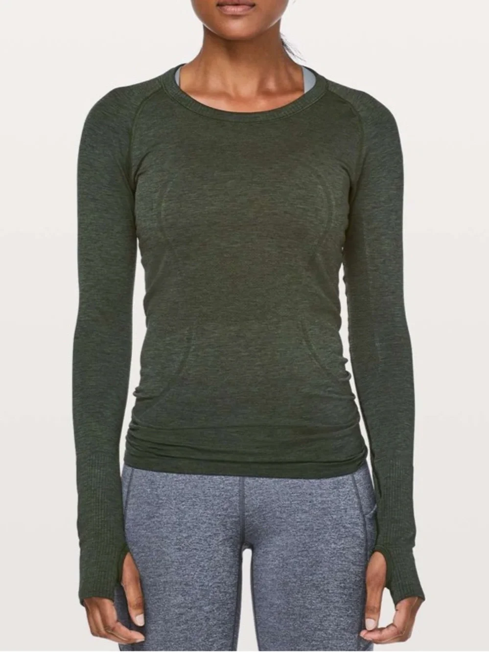Lululemon Swiftly Tech Long Sleeve Crew Camo Green / Black